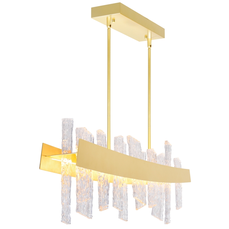 CWI Lighting Guadiana Glass LED Chandelier in Clear/Satin Gold