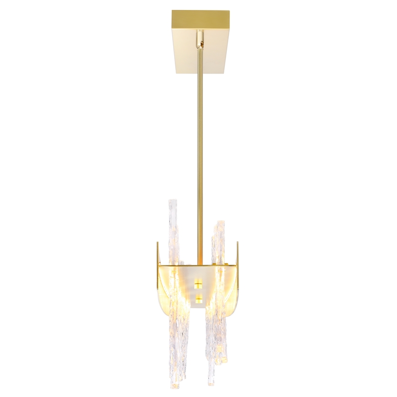 CWI Lighting Guadiana Glass LED Chandelier in Clear/Satin Gold