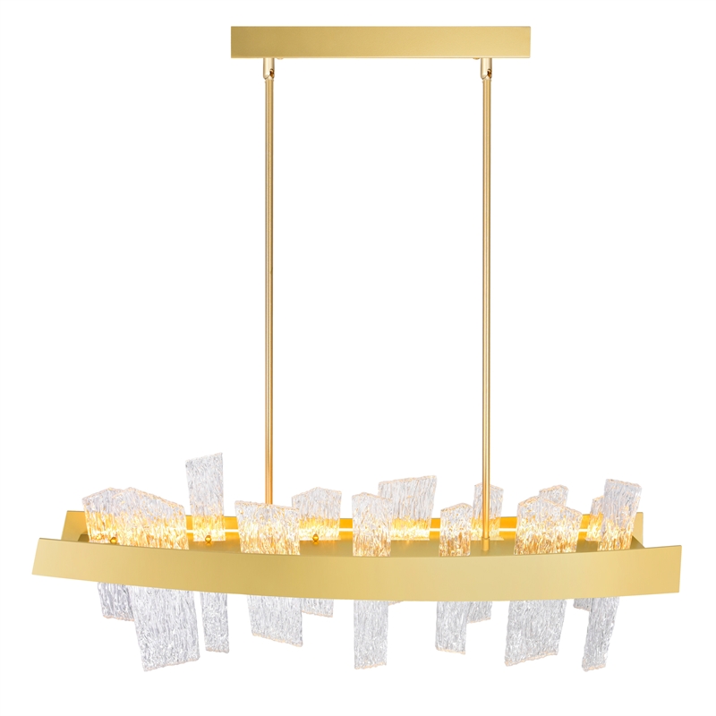 CWI Lighting Guadiana Glass LED Chandelier in Clear/Satin Gold