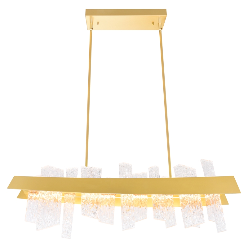CWI Lighting Guadiana Glass LED Chandelier in Clear/Satin Gold