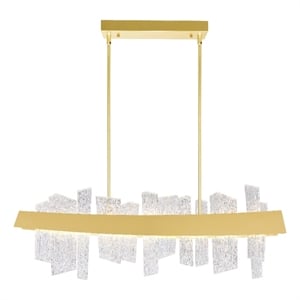 CWI Lighting Guadiana Glass LED Chandelier in Clear/Satin Gold