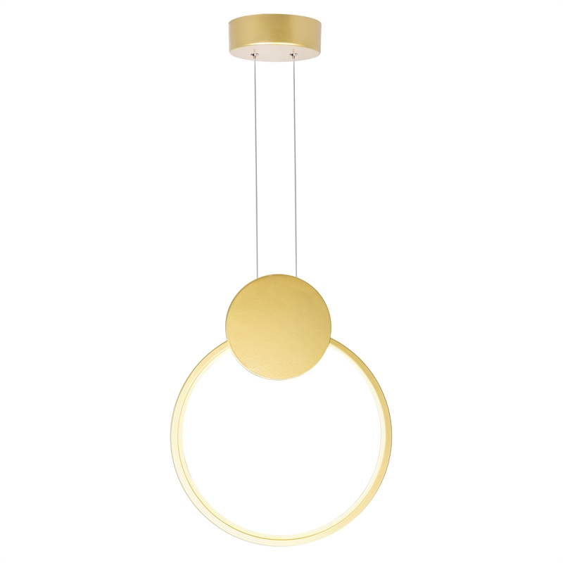 CWI Lighting Pulley 1 Light LED Metal Mini Pendant in Satin Gold