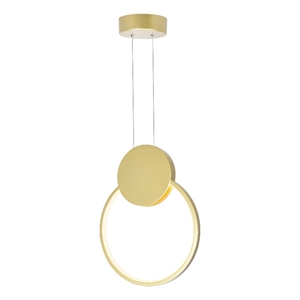 CWI Lighting Pulley 1 Light Metal Mini Pendant in Satin Gold