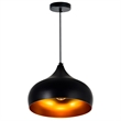CWI Lighting Dynamic Single Light Down Metal Pendant in Black