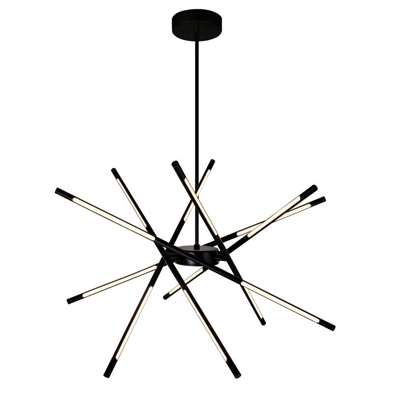 CWI Lighting Oskil 6 Light LED Integrated Metal Chandelier in Black