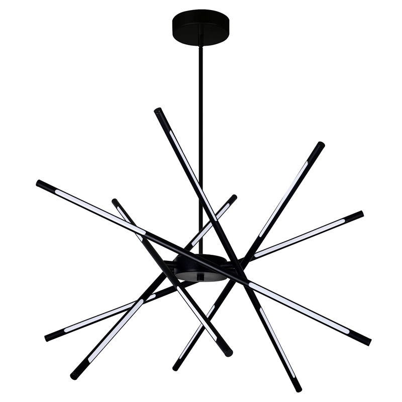 CWI Lighting Oskil 6 Light LED Integrated Metal Chandelier in Black