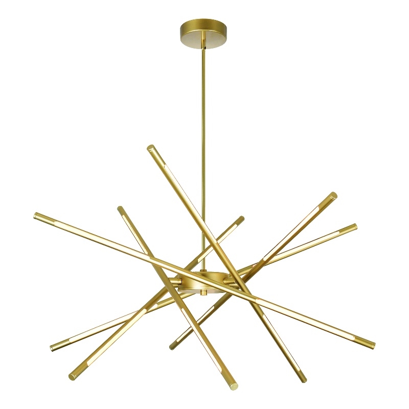 CWI Lighting Oskil LED Integrated Metal Chandelier in Satin Gold