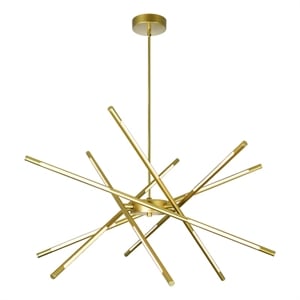 CWI Lighting Oskil LED Integrated Metal Chandelier in Satin Gold