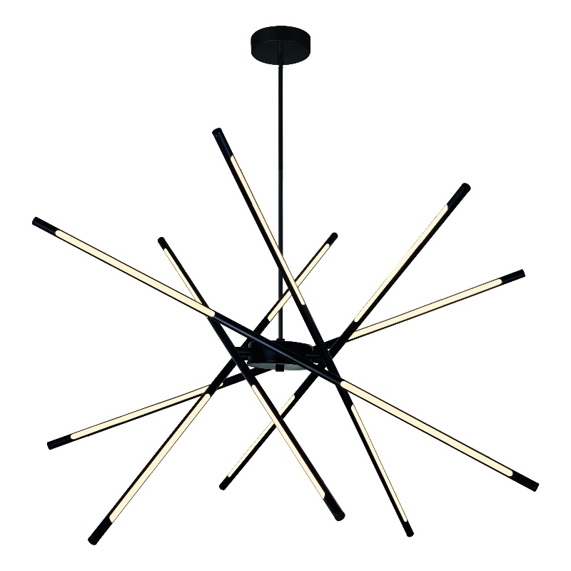 CWI Lighting Oskil 6 Light LED Integrated Metal Chandelier in Black