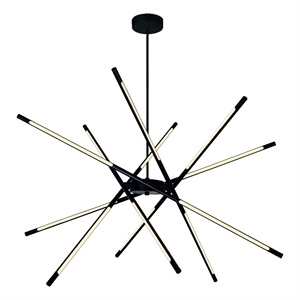 CWI Lighting Oskil 6 Light LED Integrated Metal Chandelier in Black