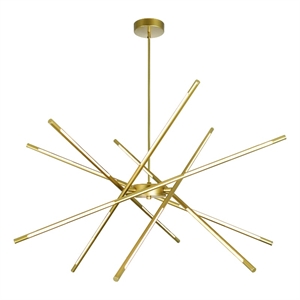 CWI Lighting Oskil LED Integrated Metal Chandelier in Satin Gold