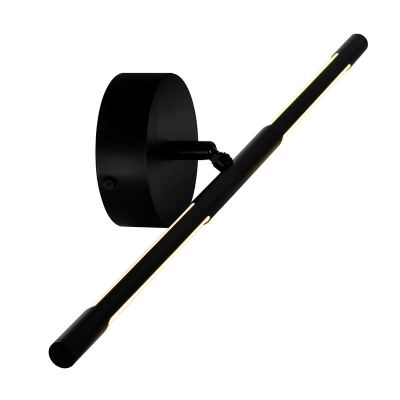 CWI Lighting Oskil 1 Light LED Integrated Metal Wall Light in Black