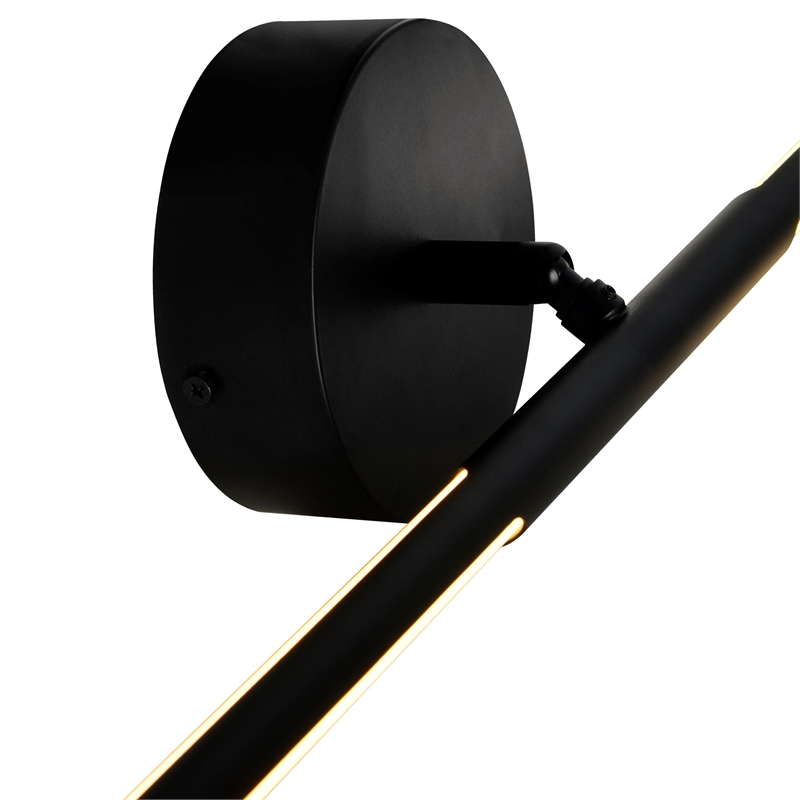 CWI Lighting Oskil 1 Light LED Integrated Metal Wall Light in Black