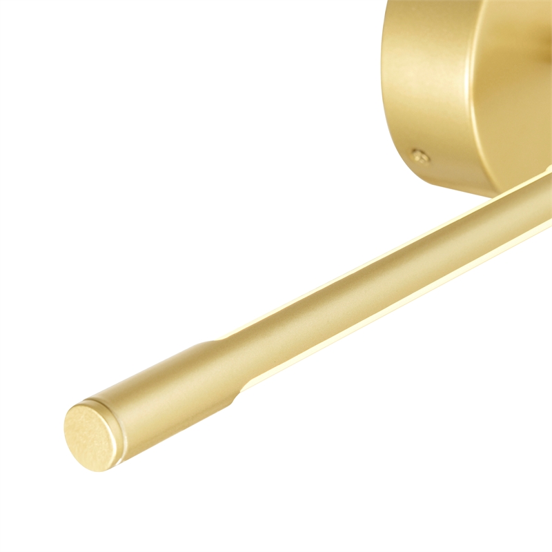 CWI Lighting Oskil 1 Light LED Integrated Metal Wall Light in Satin Gold