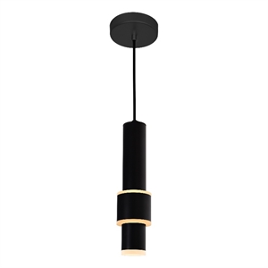 CWI Lighting Lena 1 Light LED Integrated Metal Mini Pendant in Black
