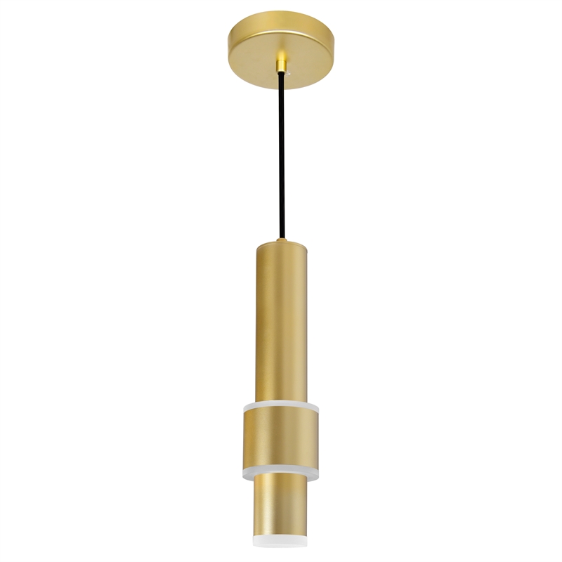 CWI Lighting Lena 1 Light Metal LED Integrated Mini Pendant in Satin Gold