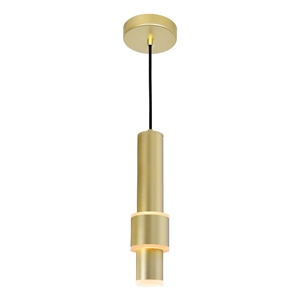 CWI Lighting Lena 1 Light Metal LED Integrated Mini Pendant in Satin Gold