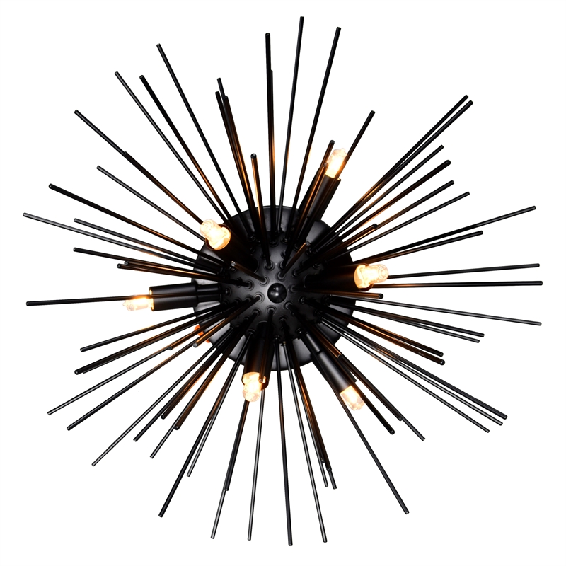 CWI Lighting Savannah 6 Light Metal Indoor Flush Mount in Black