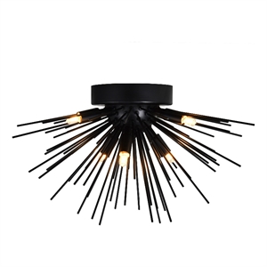 CWI Lighting Savannah 6 Light Metal Indoor Flush Mount in Black