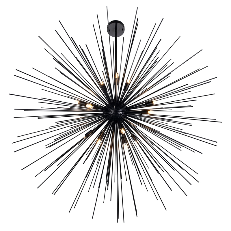 CWI Lighting Savannah 40 Light Modern Metal Chandelier in Black