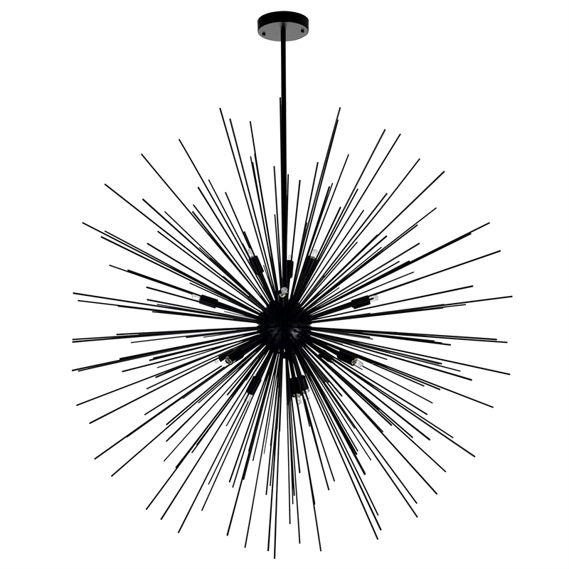 CWI Lighting Savannah 40 Light Modern Metal Chandelier in Black