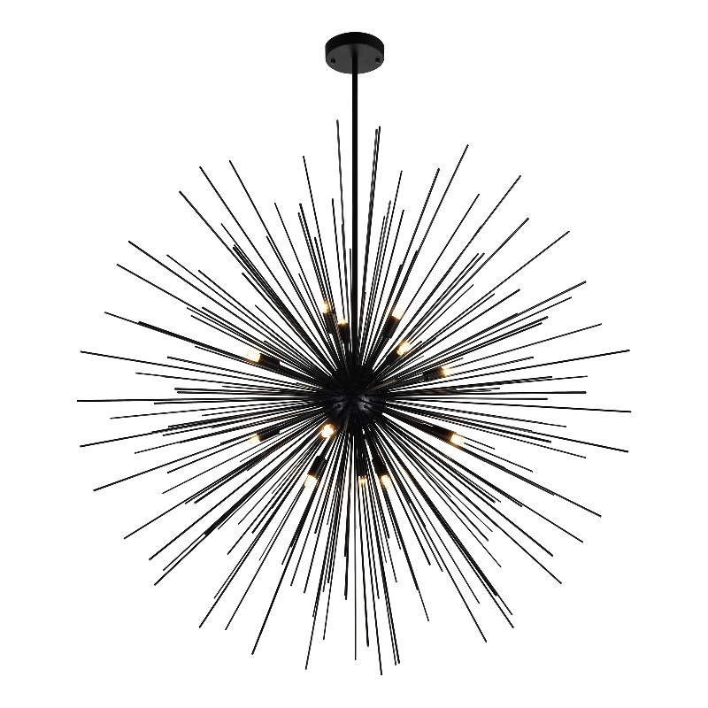 CWI Lighting Savannah 40 Light Modern Metal Chandelier in Black