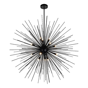 CWI Lighting Savannah 40 Light Modern Metal Chandelier in Black