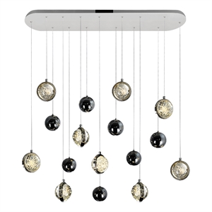 CWI Lighting Salvador 9 Light LED Integrated Metal Chandelier in Nickel