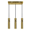 CWI Lighting Chime 3 LED Lights Metal Island Chandelier in Brass