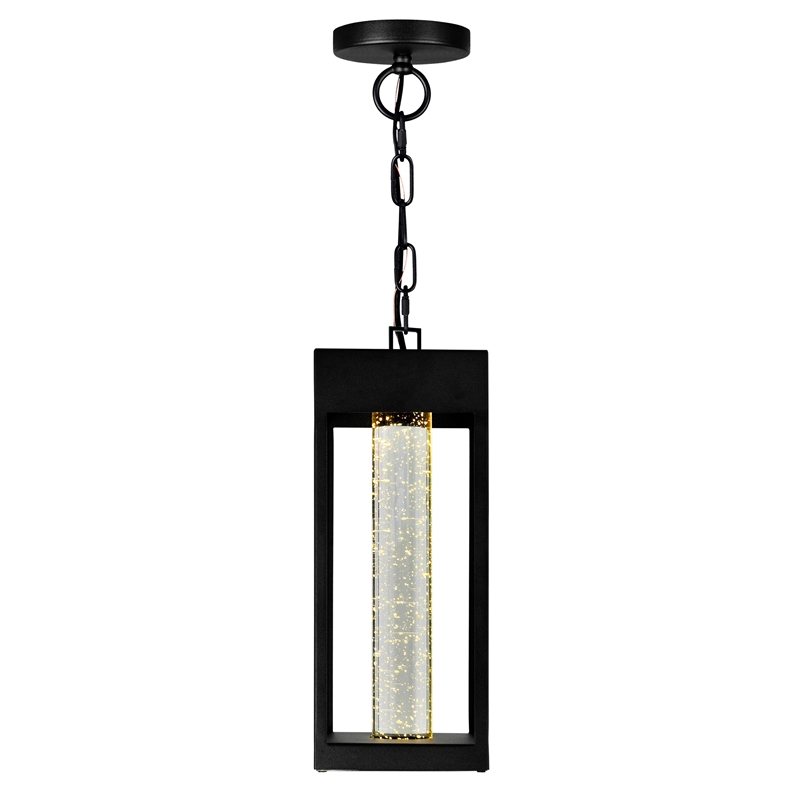 CWI Lighting Rochester LED Integrated Black Metal Outdoor Ceiling Light