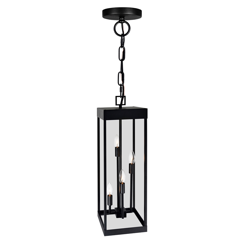CWI Lighting Windsor 4 Light Black Metal Outdoor Ceiling Light