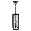 CWI Lighting Windsor 4 Light Black Metal Outdoor Ceiling Light