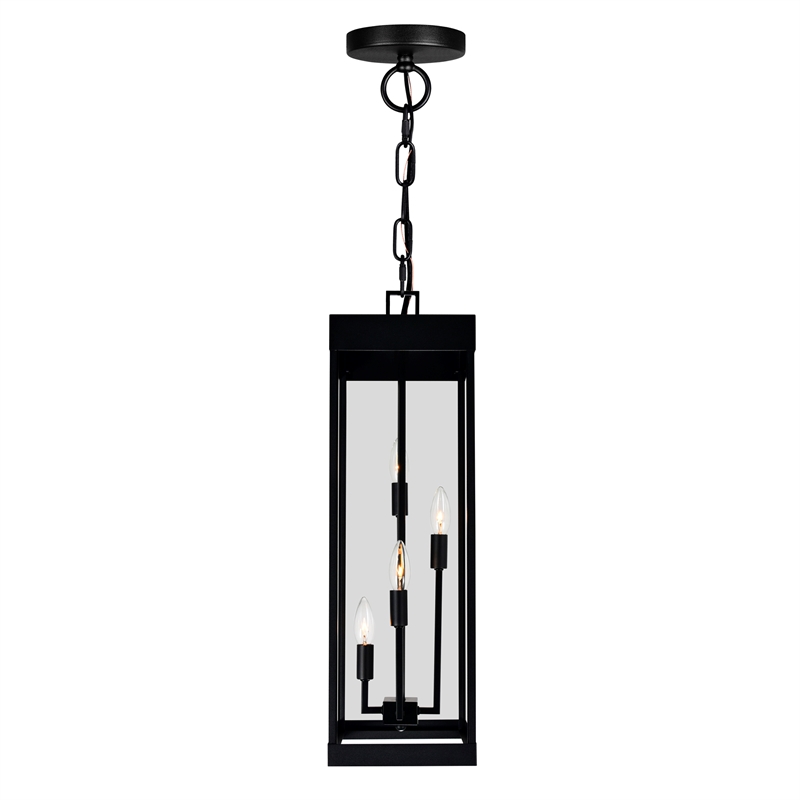CWI Lighting Windsor 4 Light Black Metal Outdoor Ceiling Light