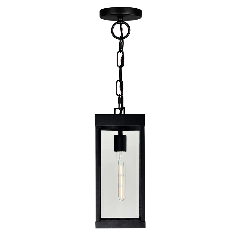 CWI Lighting Windsor 1 Light Black Metal Outdoor Ceiling Light