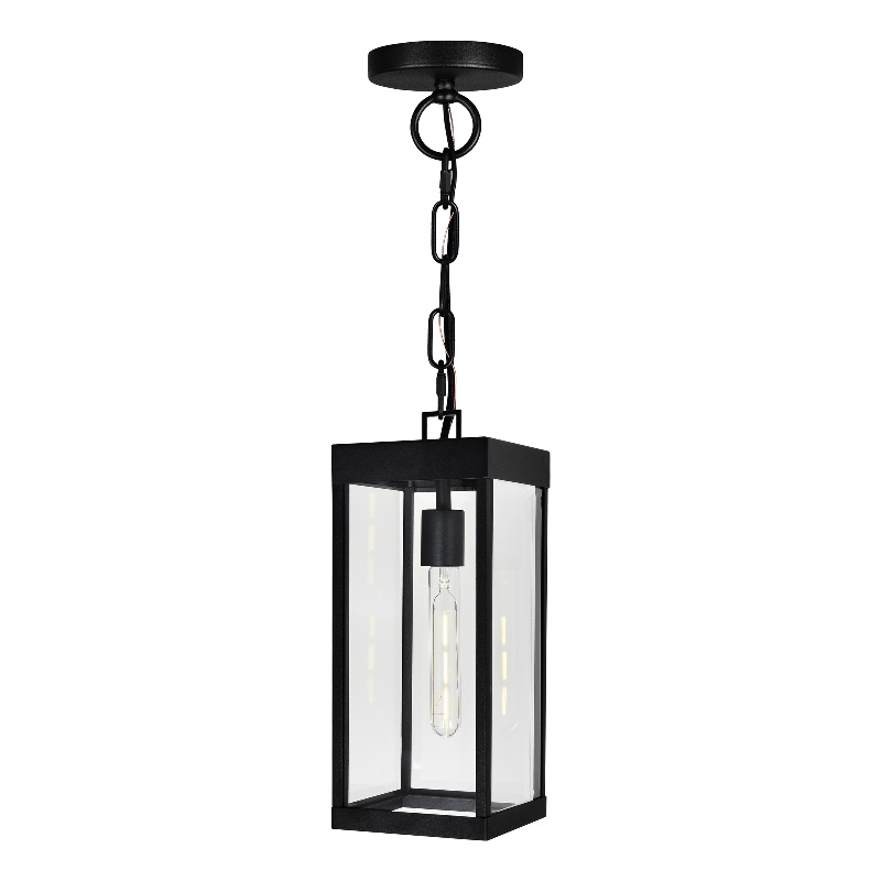 CWI Lighting Windsor 1 Light Black Metal Outdoor Ceiling Light