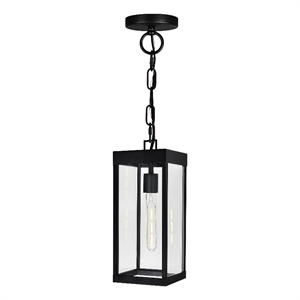 CWI Lighting Windsor 1 Light Black Metal Outdoor Ceiling Light