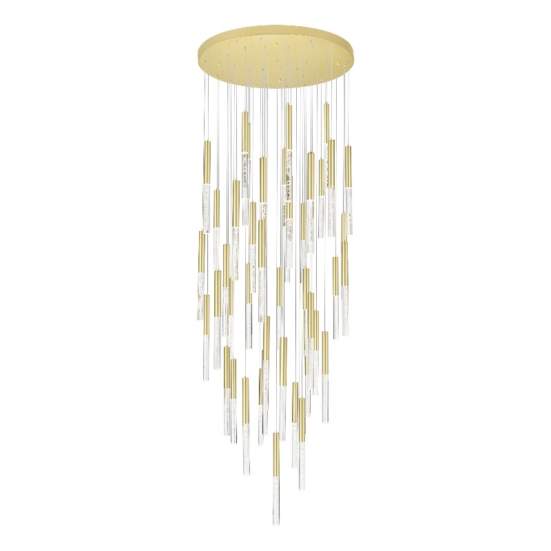 CWI Lighting Dragonswatch LED Integrated Metal Chandelier with Satin Gold Finish