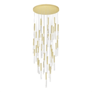 CWI Lighting Dragonswatch LED Integrated Metal Chandelier with Satin Gold Finish