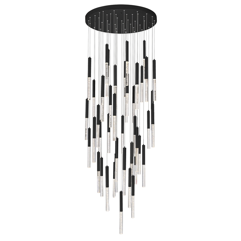 CWI Lighting Dragonswatch LED Integrated Metal Chandelier with Black Finish