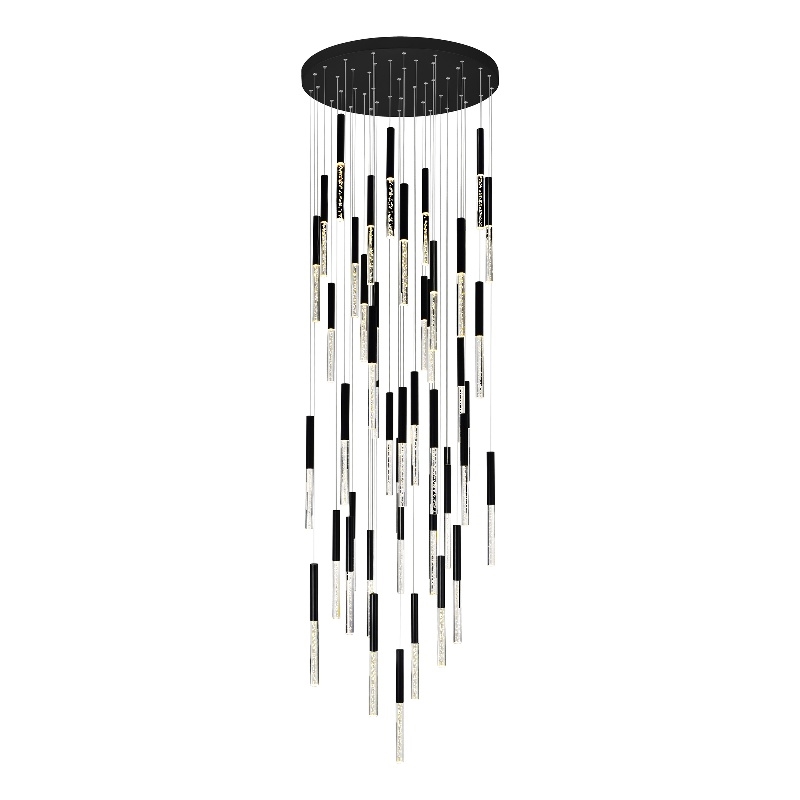 CWI Lighting Dragonswatch LED Integrated Metal Chandelier with Black Finish
