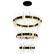CWI Lighting Aya LED Integrated Pearl Black Metal Chandelier