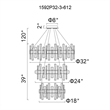 CWI Lighting Aya LED Integrated Pearl Black Metal Chandelier