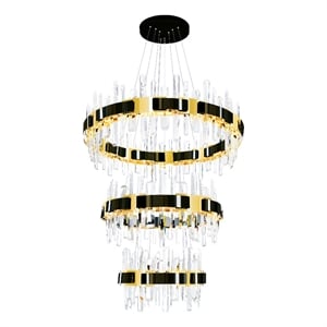 CWI Lighting Aya LED Integrated Pearl Black Metal Chandelier