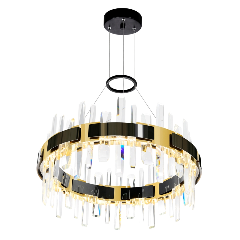 CWI Lighting Aya LED Integrated Pearl Black Metal Chandelier