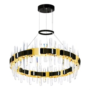 CWI Lighting Aya LED Integrated Pearl Black Metal Chandelier