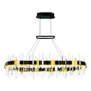 CWI Lighting Aya LED Integrated Pearl Black Metal Chandelier