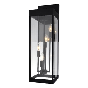 CWI Lighting Windsor 4 Light Modern Black Metal Outdoor Wall Light