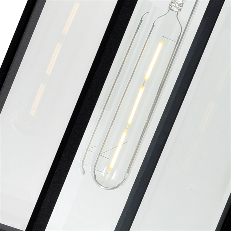 CWI Lighting Windsor 1 Light Modern Black Metal Outdoor Wall Light