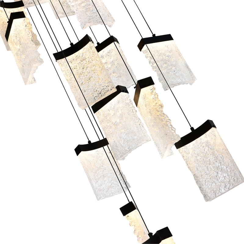 CWI Lighting Lava Integrated LED Black Chandelier