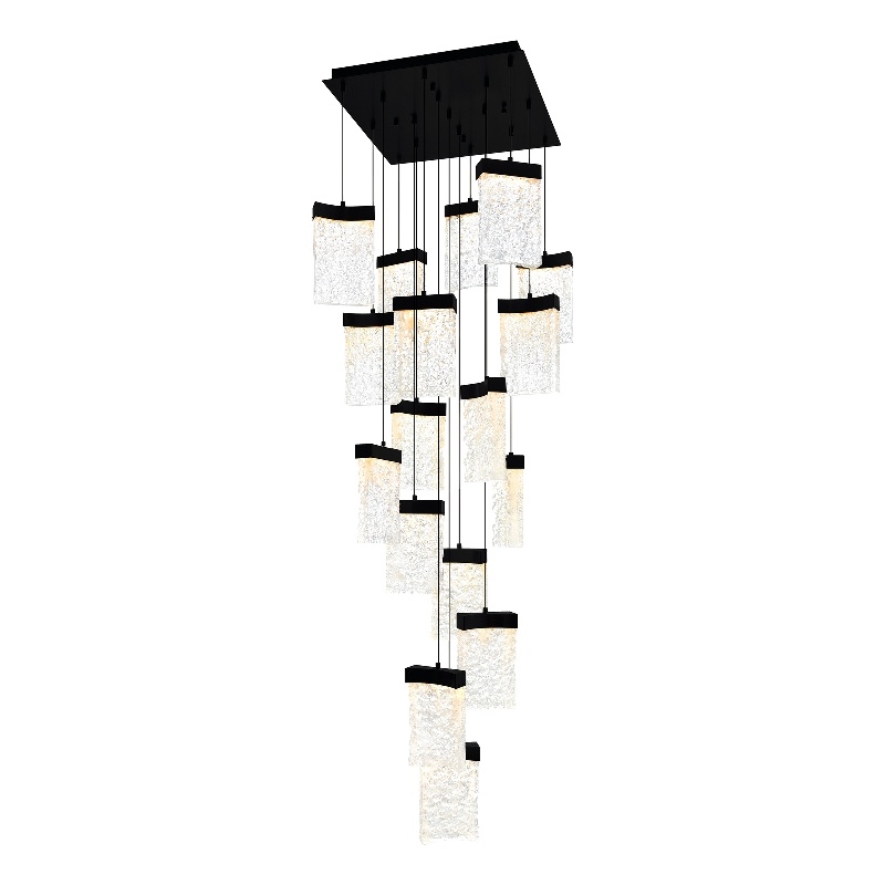 CWI Lighting Lava Integrated LED Black Chandelier